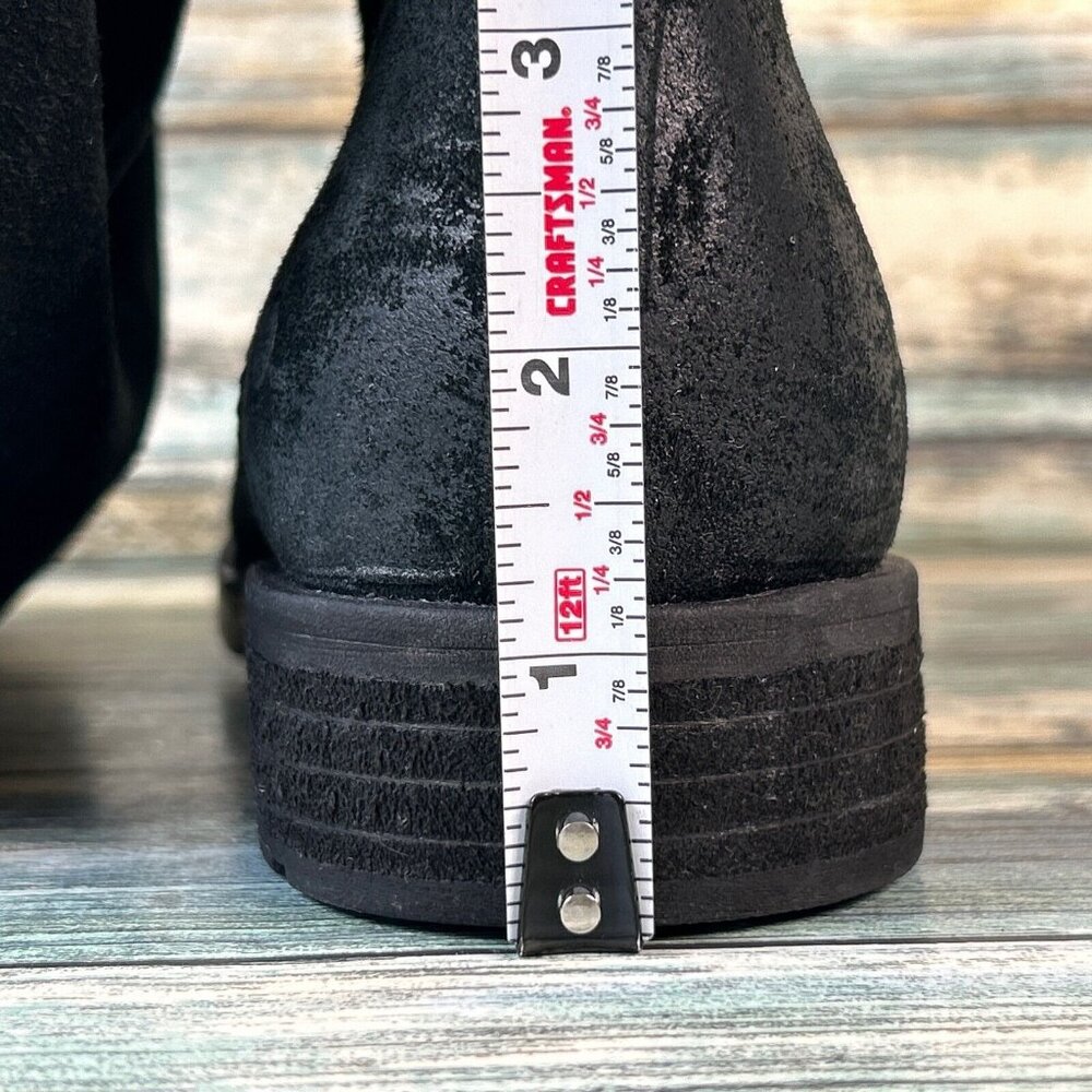 Born Over The Knee Boots Womens Size 7 Black Suede Pull On Block Heel Round Heel - Picture 12 of 13